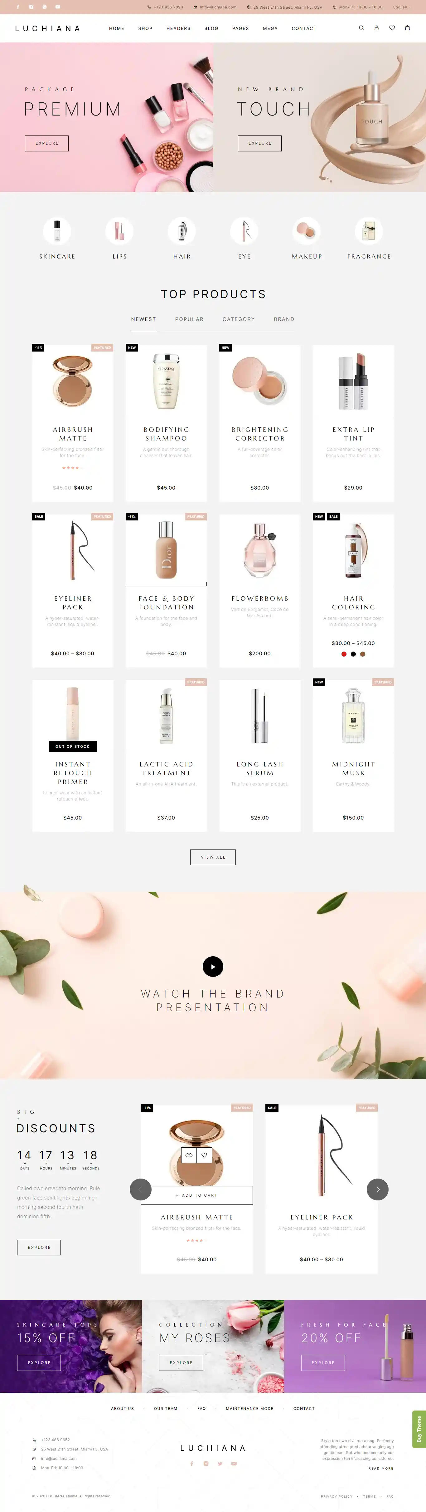 Luchiana: Mẫu Website Bán Son Môi Cao Cấp & Sang Trọng