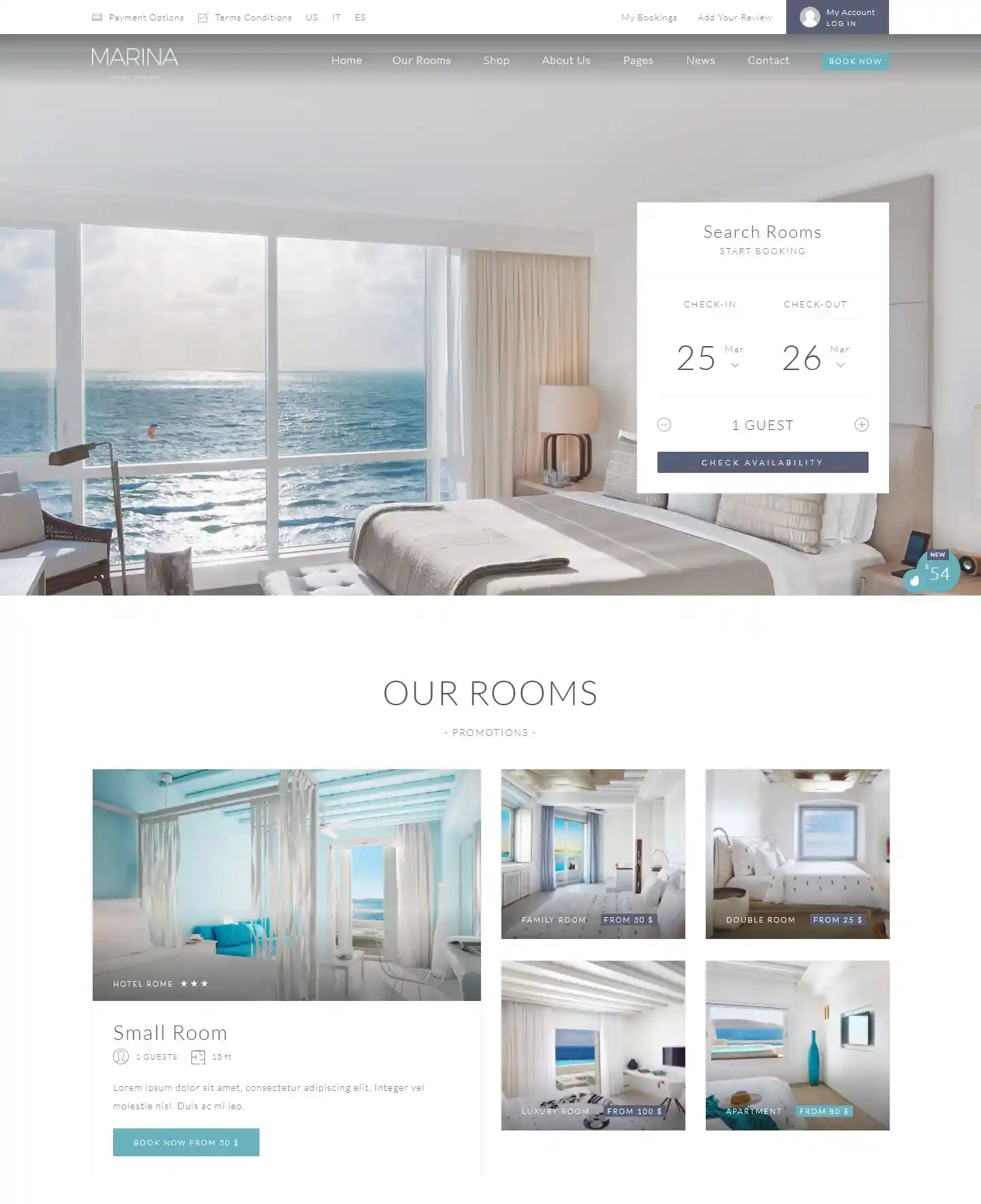 Marina – Giao diện website khách sạn và du lịch hình đại diện