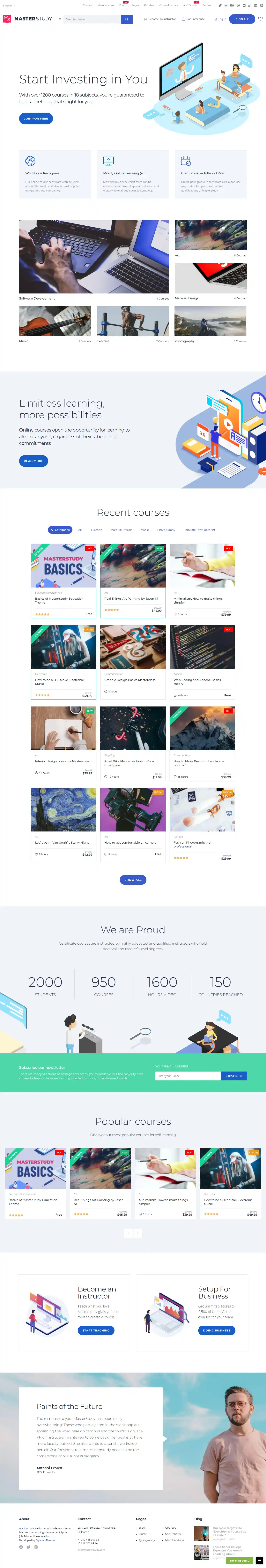 Masterstudy Light - Giao Diện Web Trường Học & Dạy Nghề Đẹp