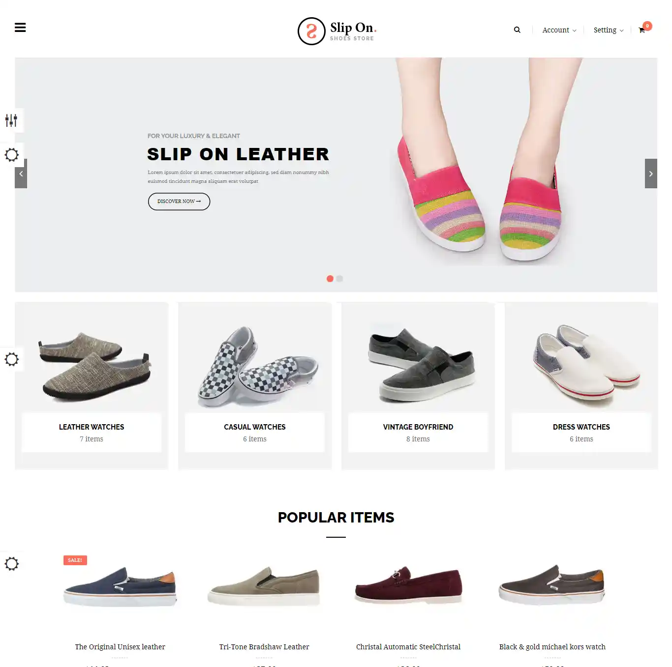 Mẫu website giày dép Leo Slip On hiện đại, chuẩn SEO hình đại diện