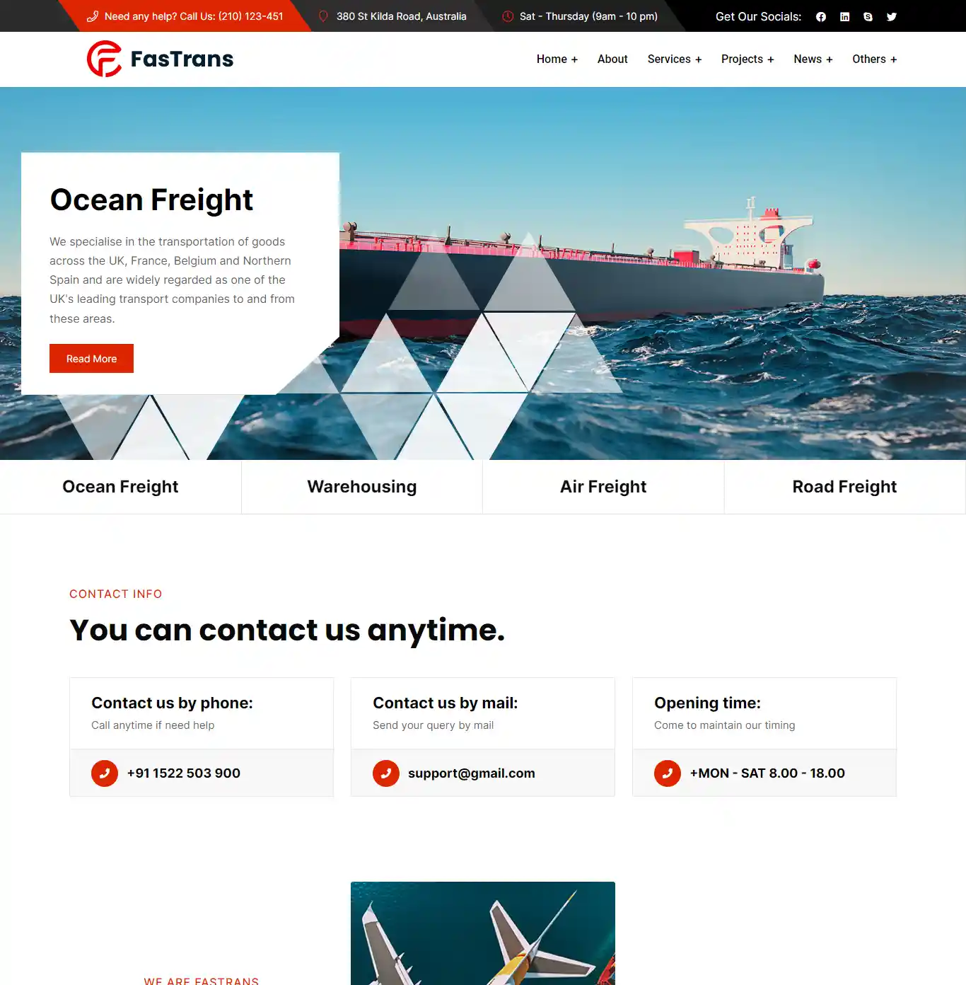Mẫu website logistics Fastrans hình đại diện