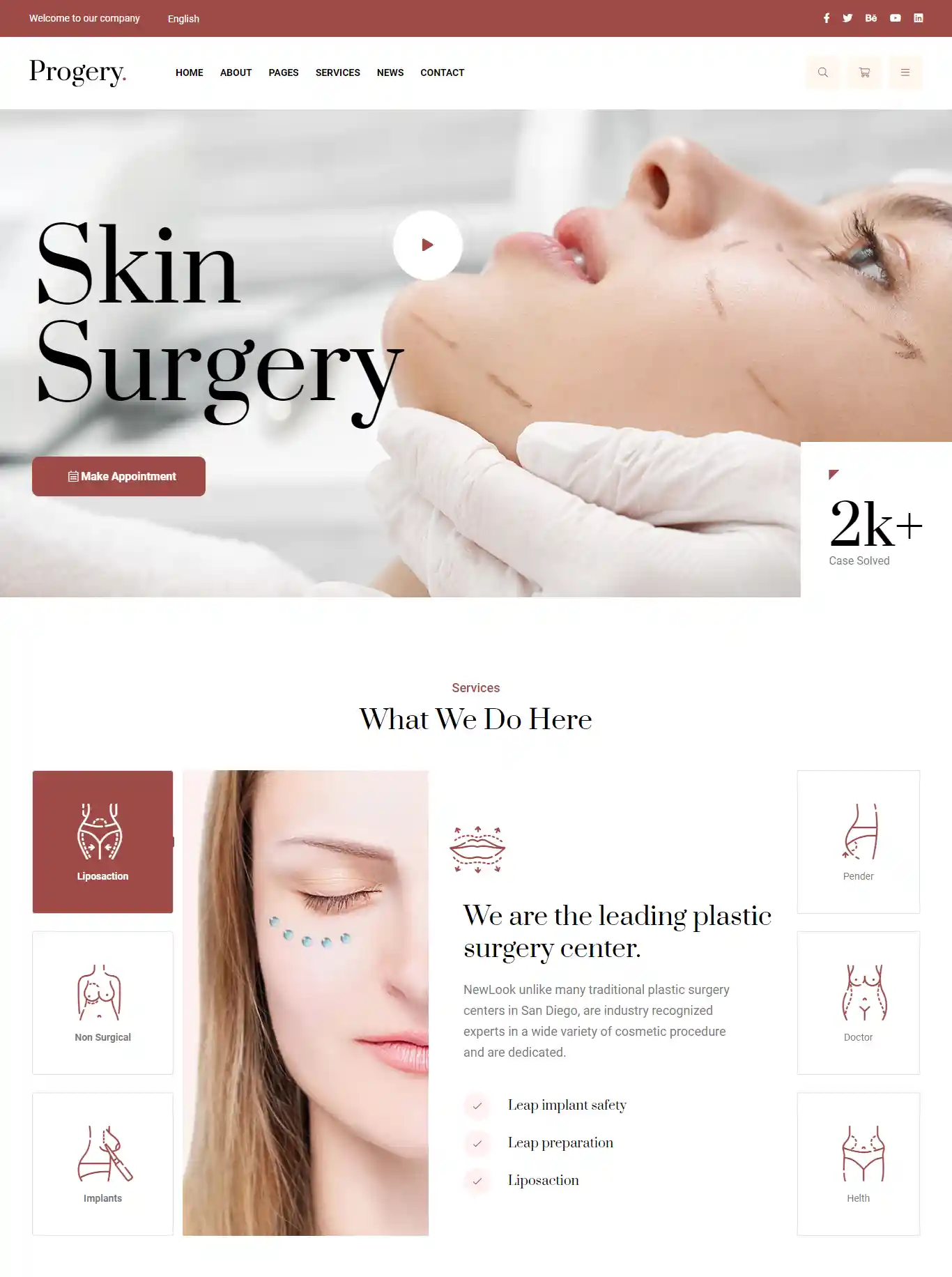 Mẫu website thẩm mỹ viện Progery sang trọng, chuẩn SEO