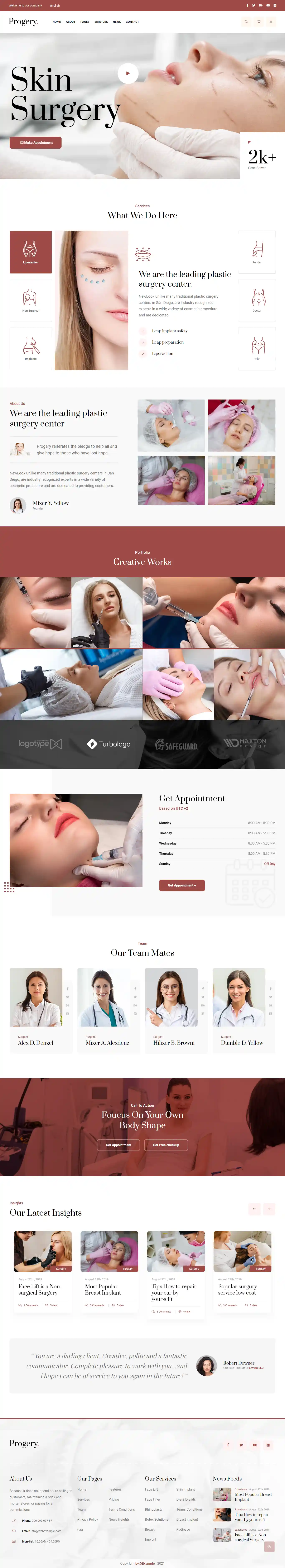 Mẫu website thẩm mỹ viện Progery sang trọng, chuẩn SEO