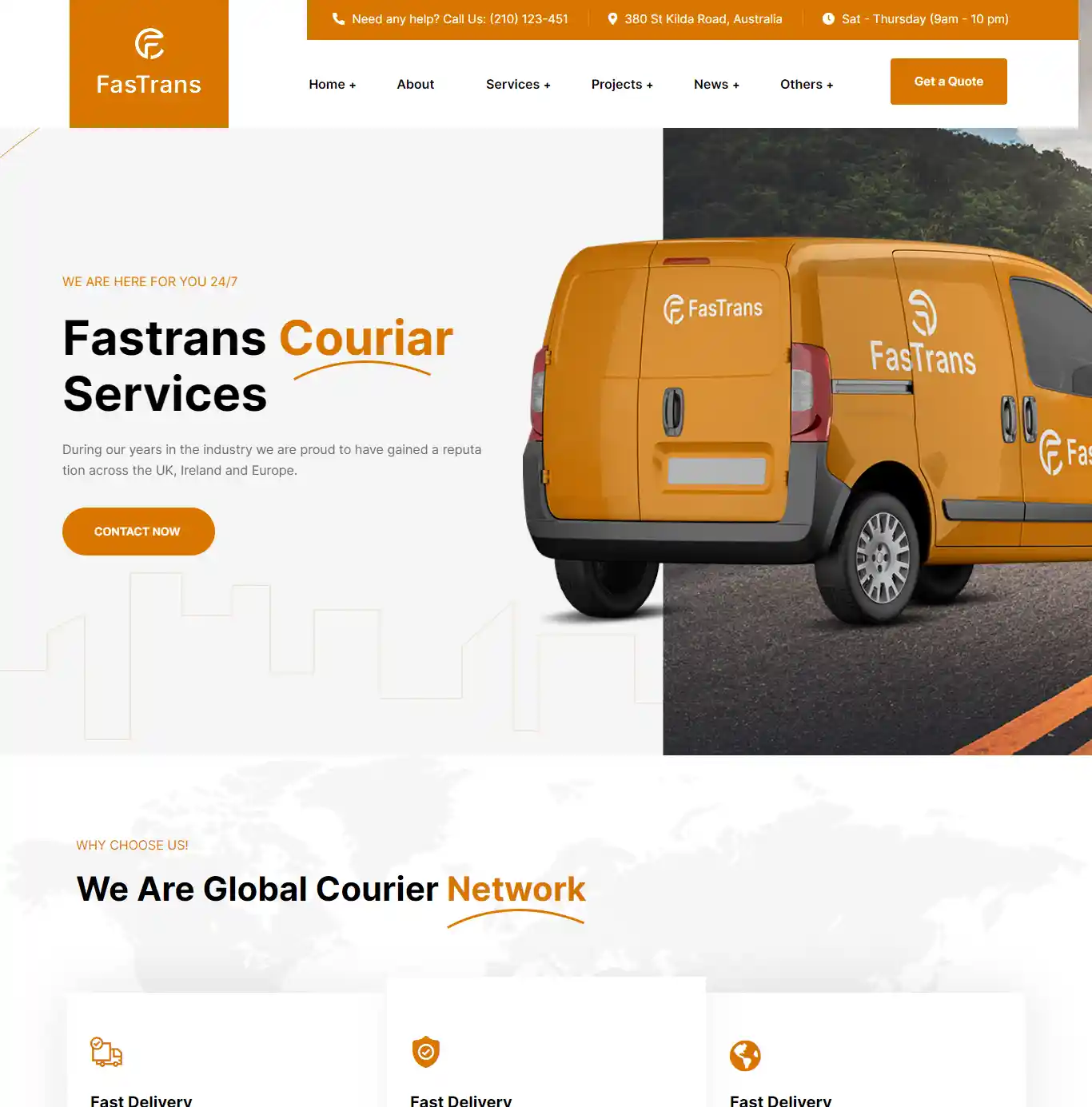 Mẫu website vận tải logistics Fastrans hình đại diện