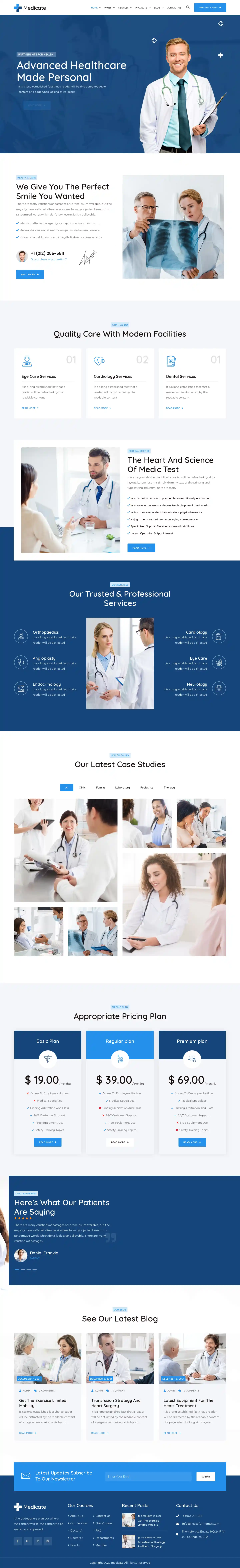 Medicate – Giao diện website bệnh viện, phòng khám chuyên nghiệp