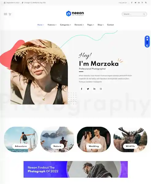 Neeon - Giao Diện Web Dịch Vụ Chụp Hình Đẹp Chuẩn SEO hình đại diện