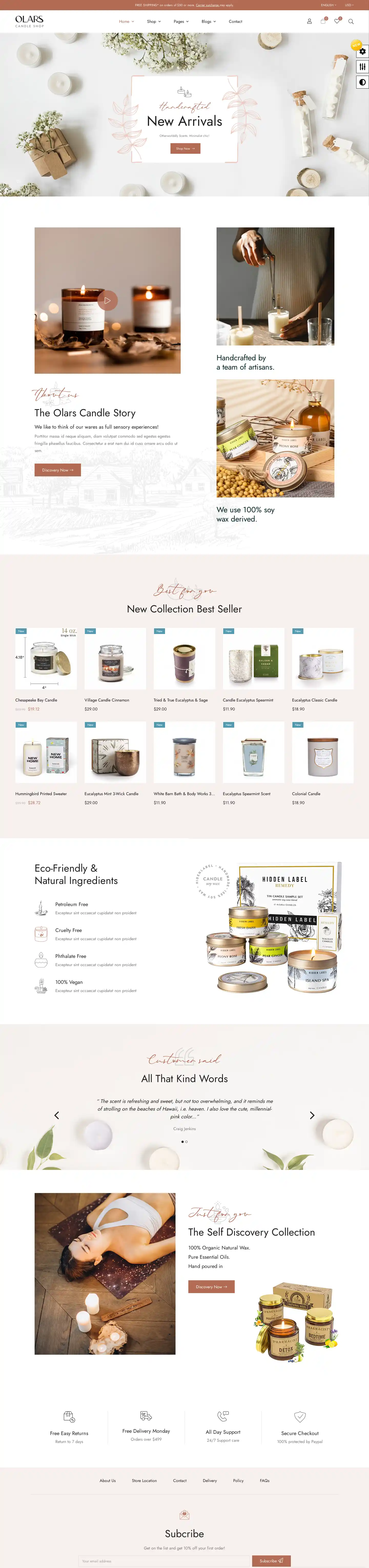 Olars: Mẫu Website Nến Thơm Nghệ Thuật Chuẩn SEO Google