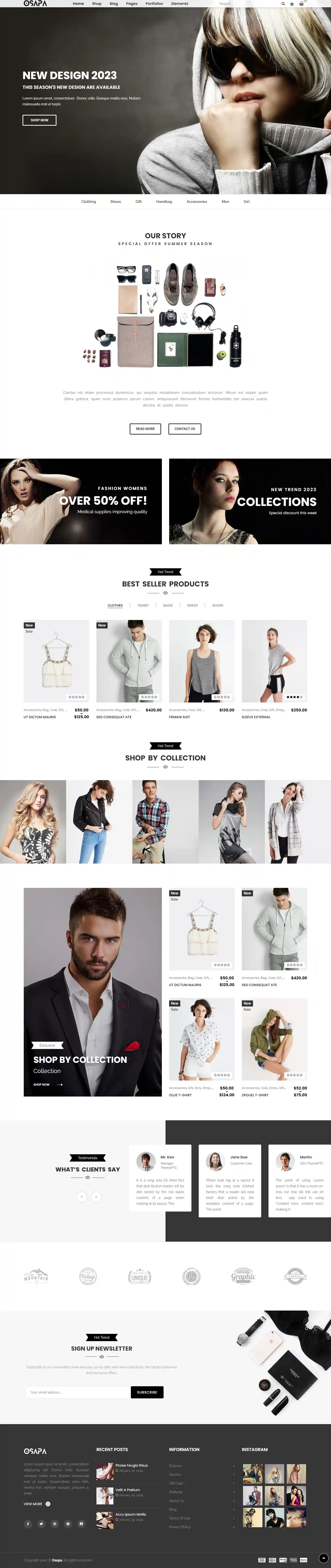 Osapa: Mẫu Website Thời Trang Tối Giản & Chuẩn SEO