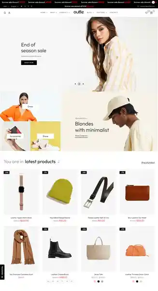 Outfie: Mẫu Website Thương Hiệu Thời Trang Đẹp