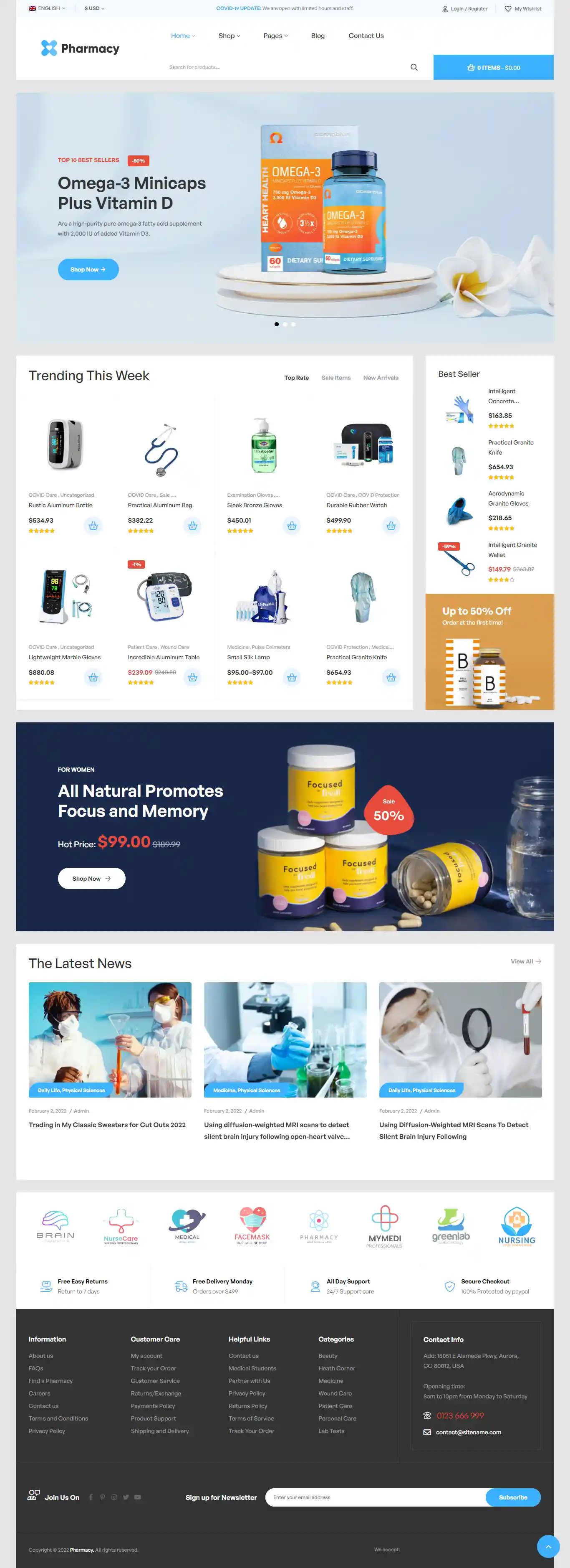 Pharmacy: Mẫu Website Thiết Bị Y Tế Nhập Khẩu Chuẩn SEO
