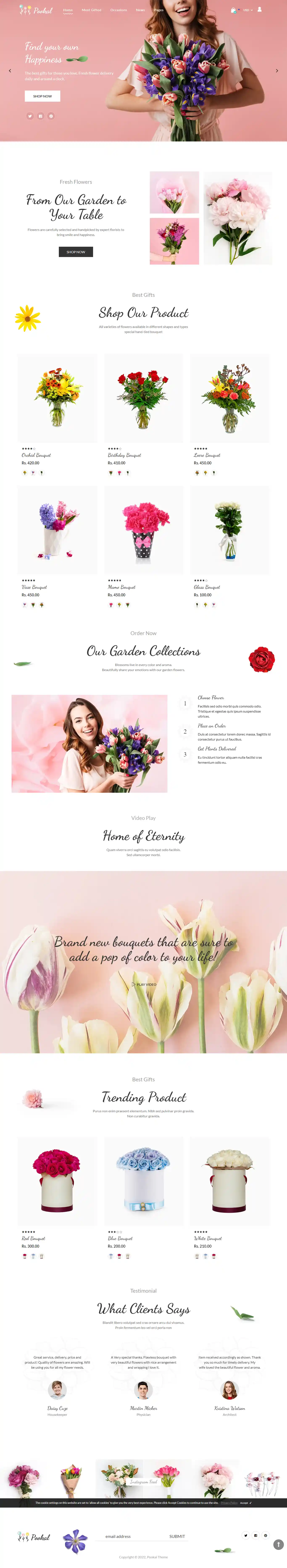 Pookal: Mẫu Website Shop Hoa Tươi & Hoa Sự Kiện Chuẩn SEO