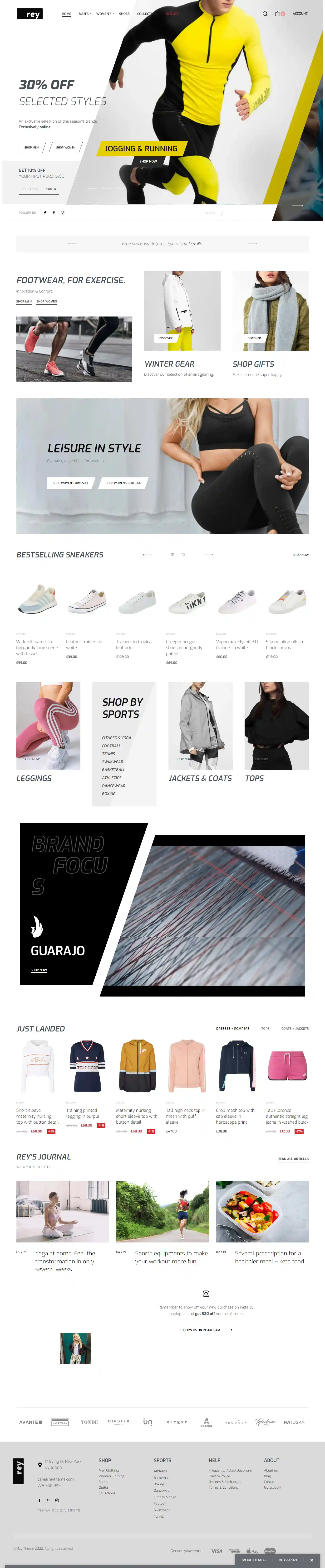 Rey - Giao Diện Web Thời Trang Thể Thao Đẹp Chuẩn SEO