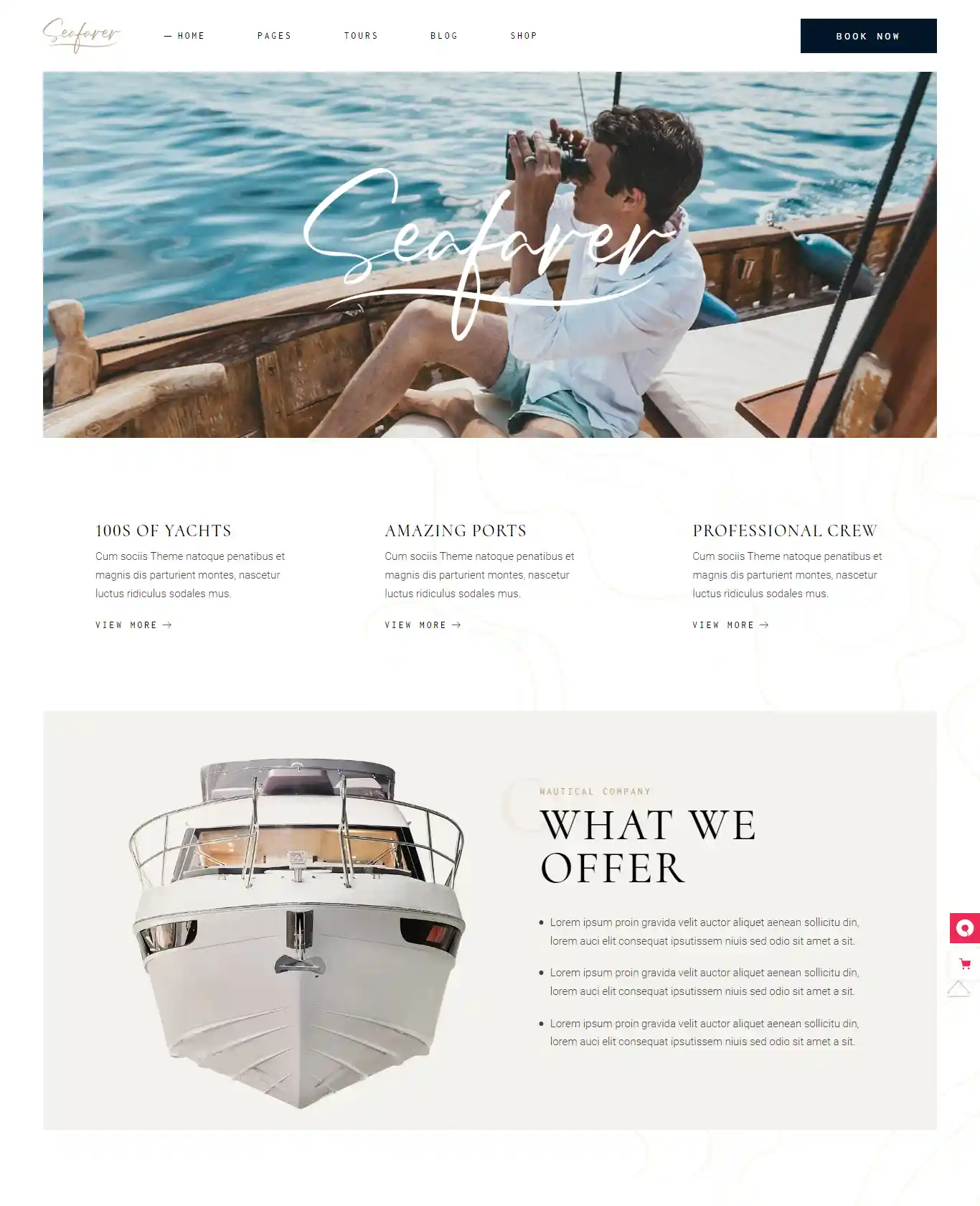 Seafarer – Giao diện website du thuyền hạng sang hình đại diện