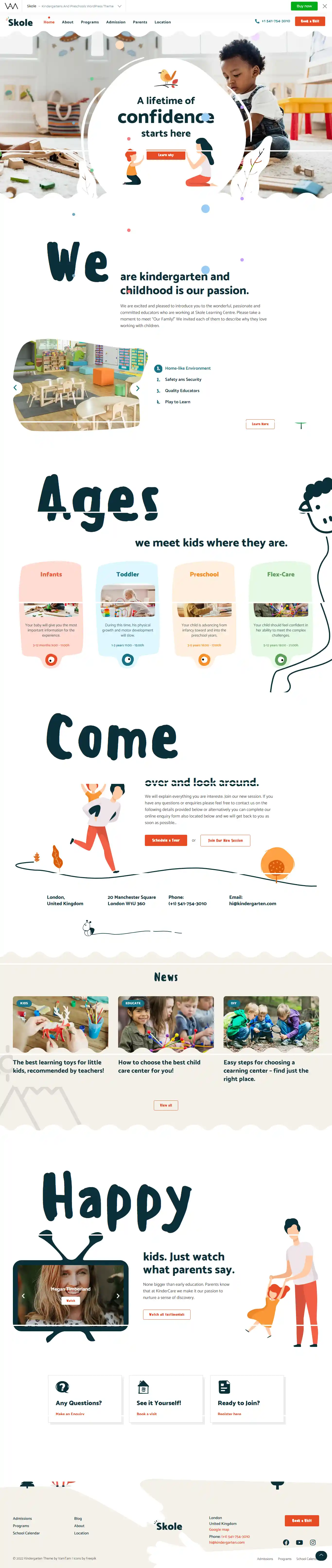 Skole: Mẫu Website Trường Mầm Non Song Ngữ Chuẩn SEO