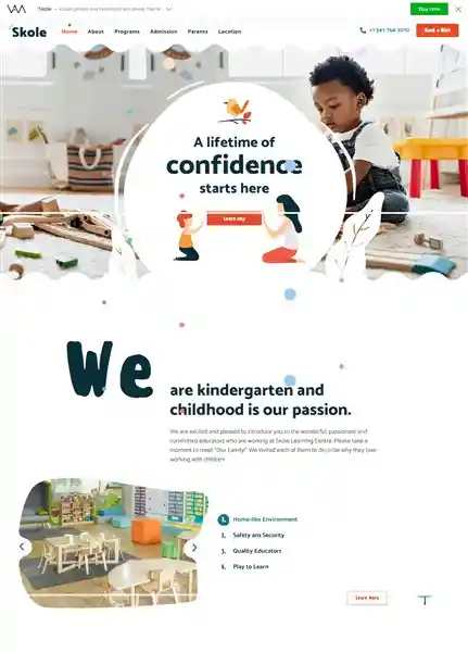 Skole: Mẫu Website Trường Mầm Non Song Ngữ