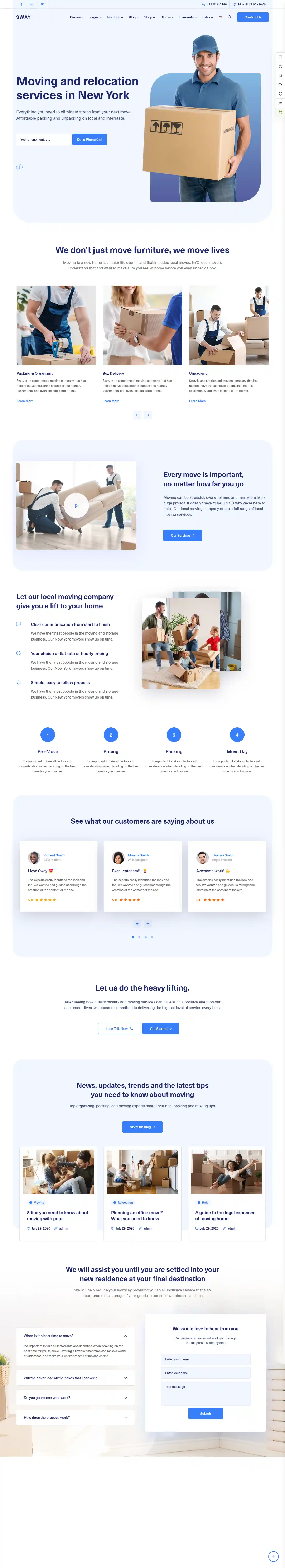 Sway - Giao Diện Web Vận Tải & Tháo Lắp Nội Thất SEO