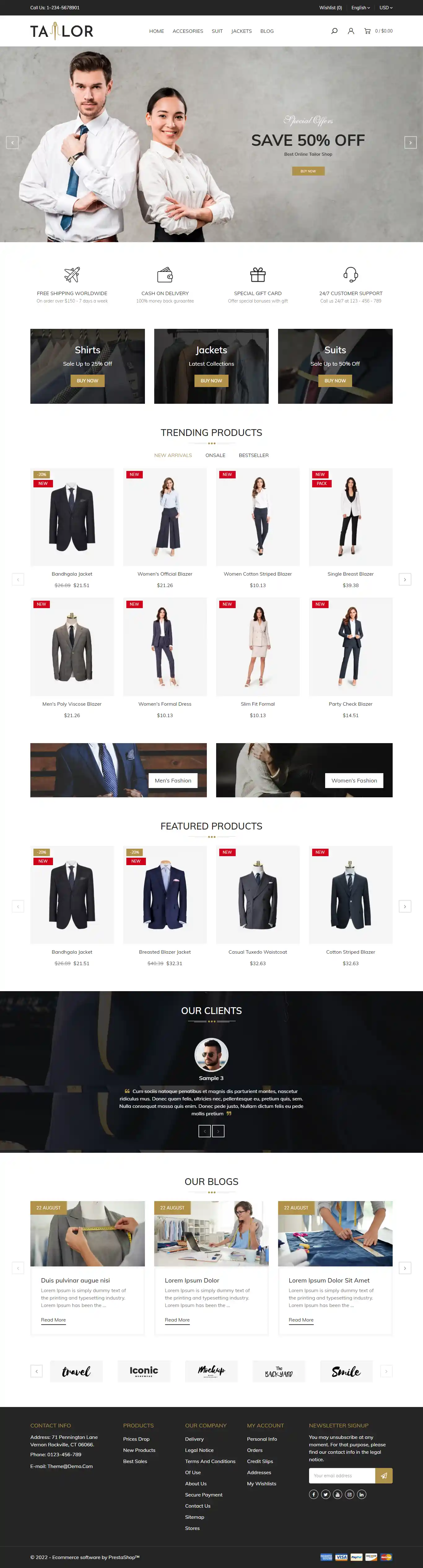 Tailor - Giao Diện Web Nhà May Âu Phục & Vest Cao Cấp