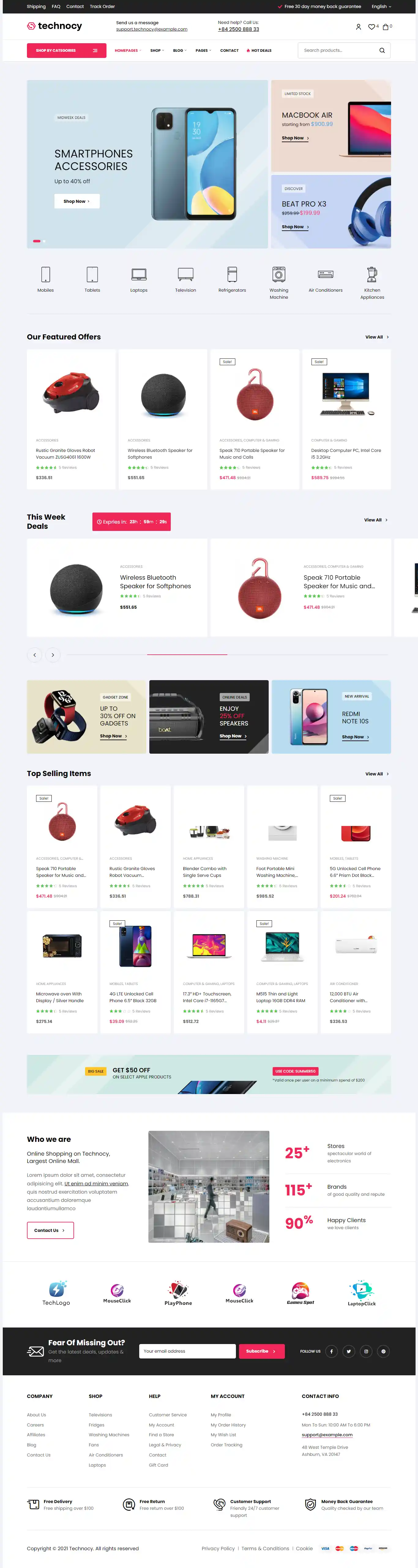 Technocy: Mẫu Website Điện Tử & Thiết Bị Thông Minh