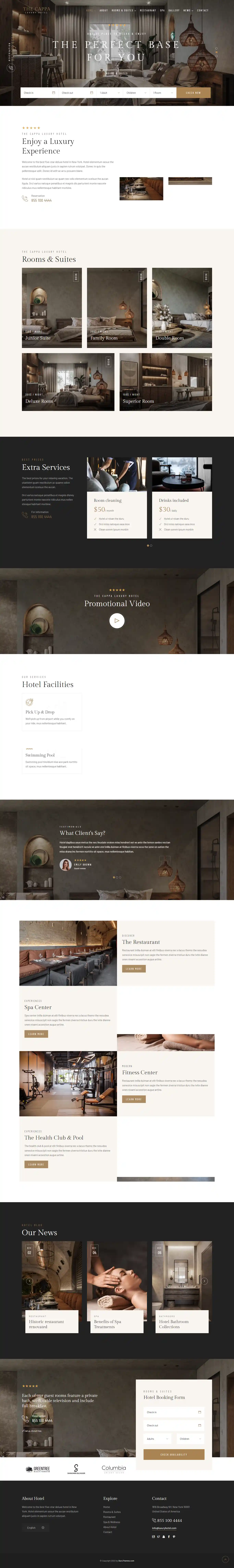 The Cappa – Giao diện website khách sạn cao cấp