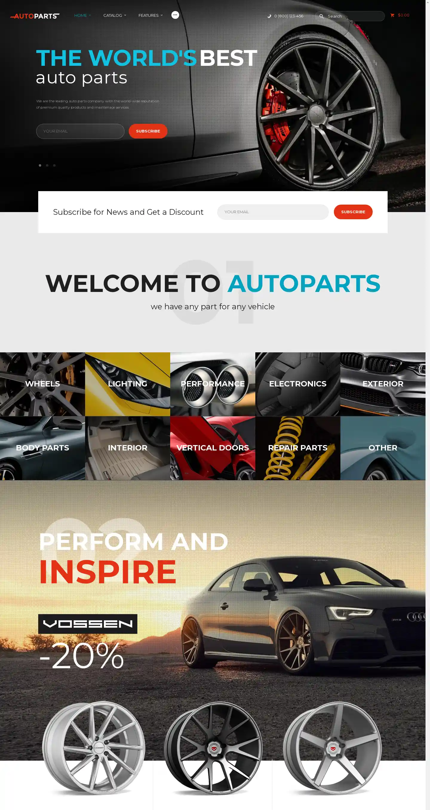 Thiết kế website Autoparts cho cửa hàng ô tô hình đại diện