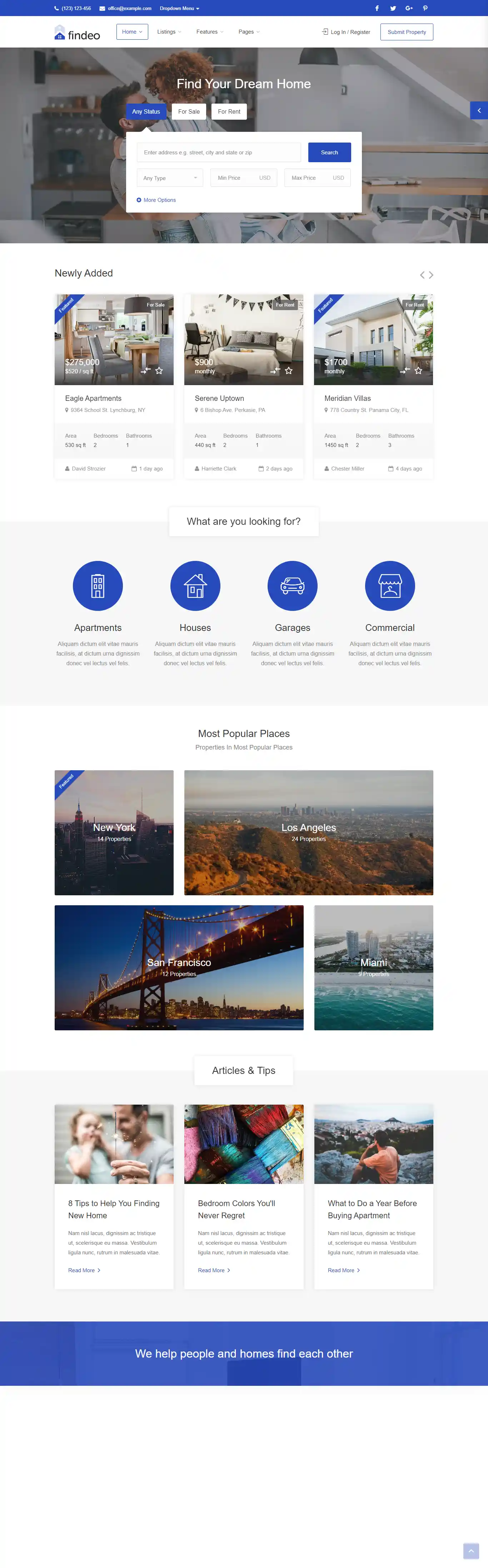Thiết kế website bất động sản Findeo chuẩn SEO