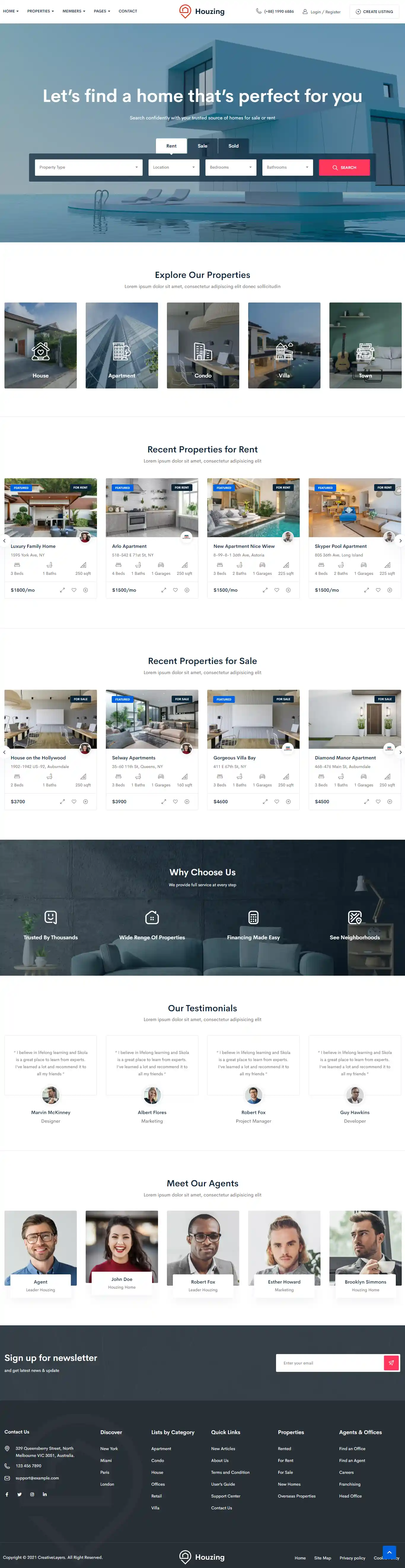 Thiết kế website bất động sản Houzing chuẩn SEO