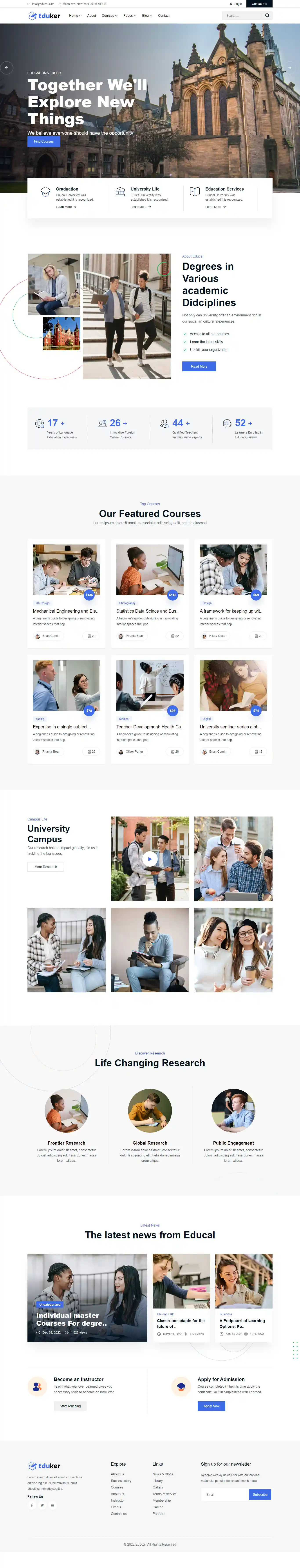 Thiết kế website giáo dục Eduker chuẩn SEO