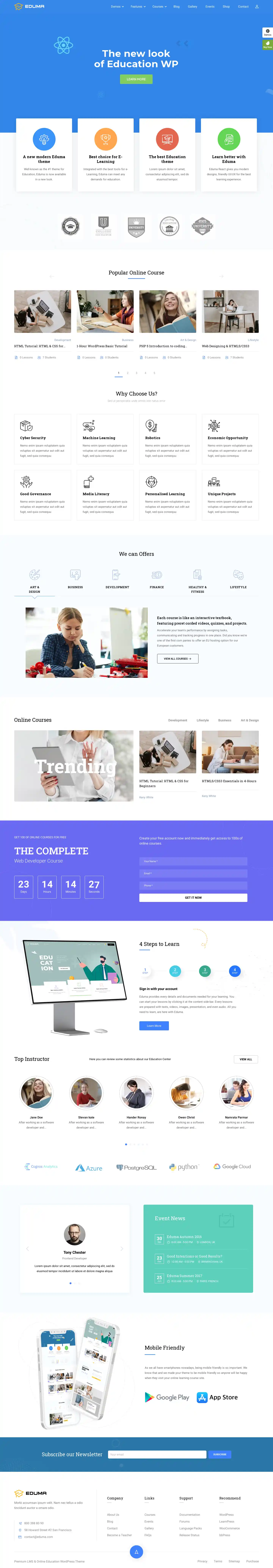 Thiết kế website giáo dục Eduma chuẩn SEO Google