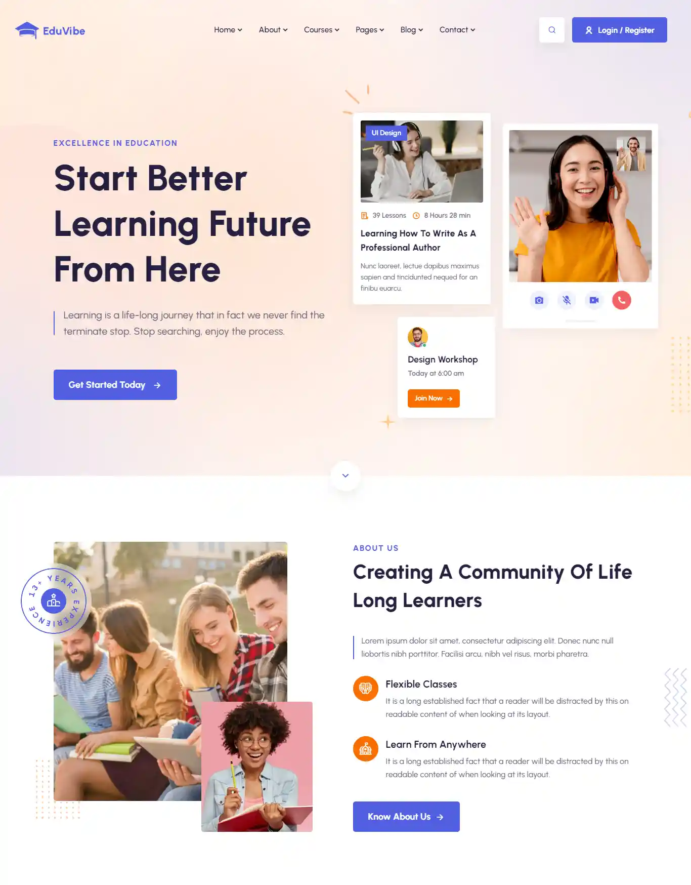 Thiết kế website giáo dục EduVibe chuẩn SEO