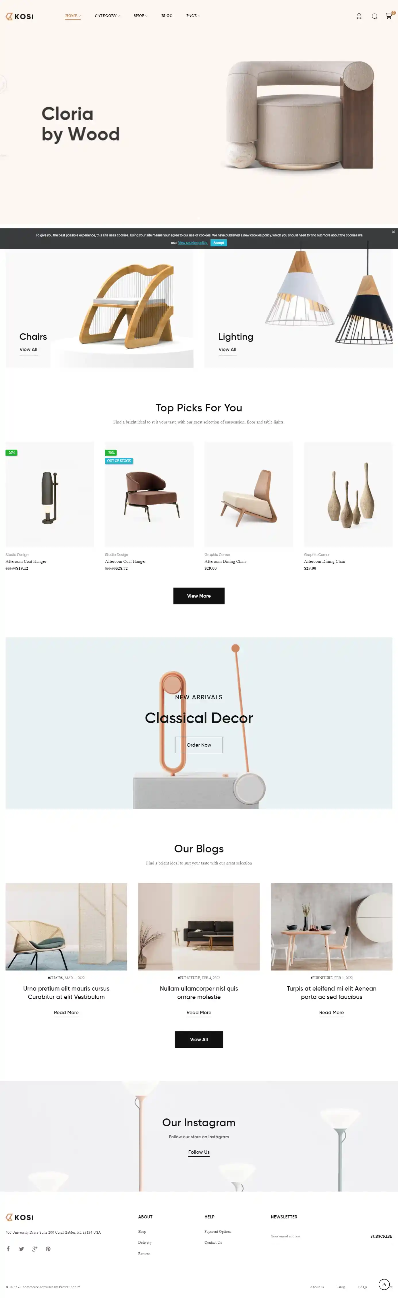 Thiết kế website nội thất sang trọng Kosi chuẩn SEO