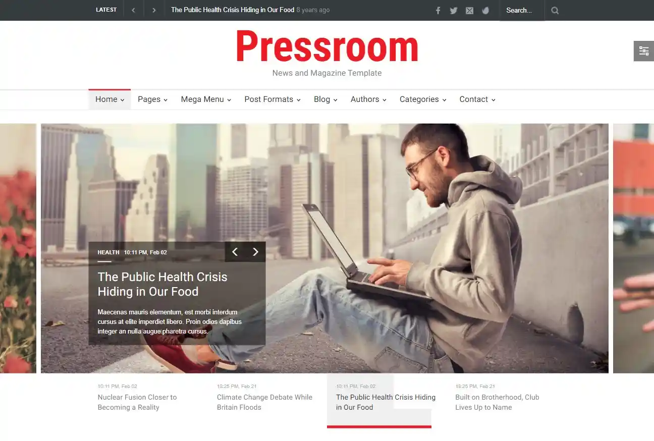 Thiết kế website Pressroom cho blog và tạp chí hình đại diện