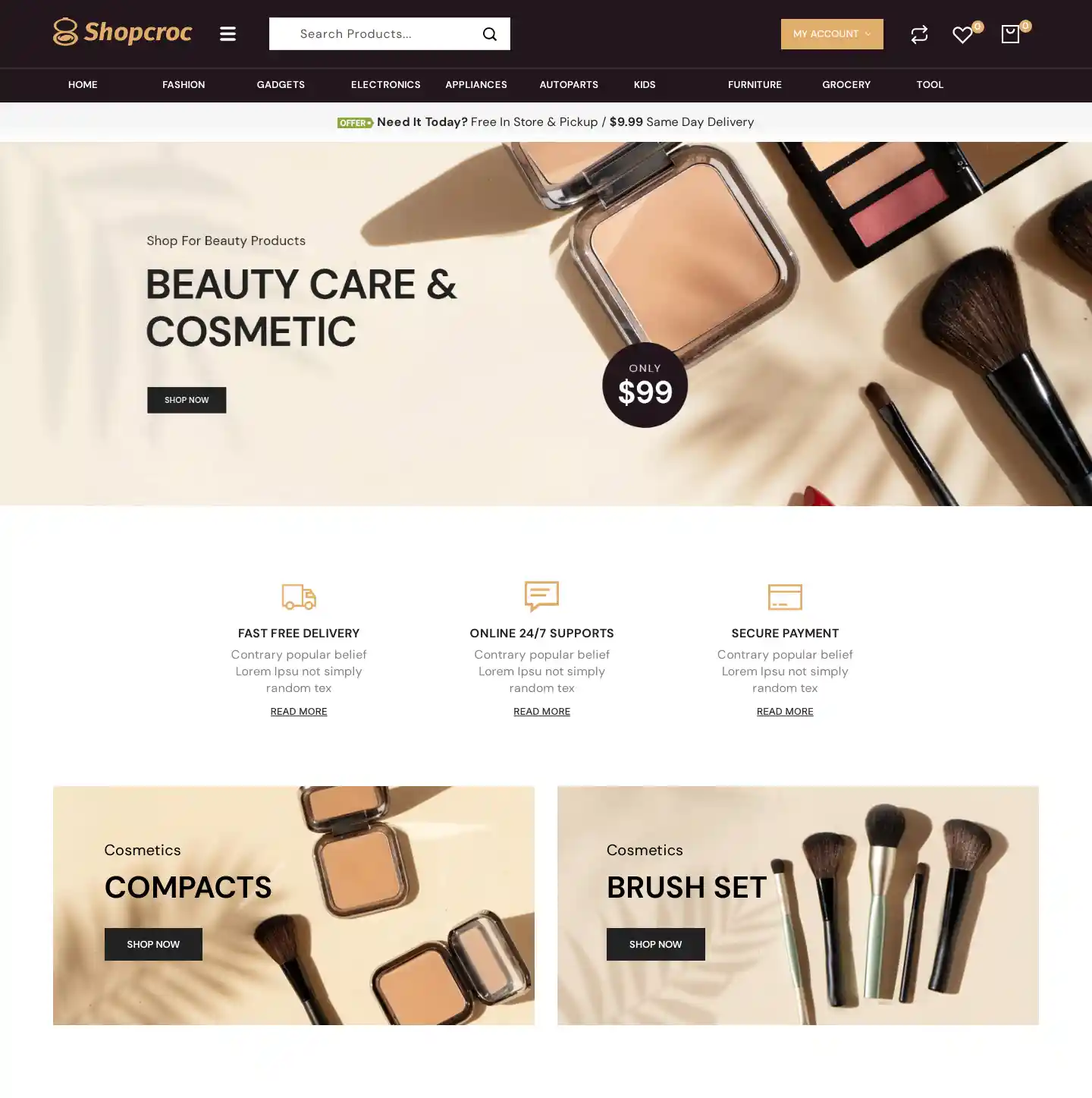 Thiết kế website Shopcroc chuyên nghiệp cho mỹ phẩm hình đại diện