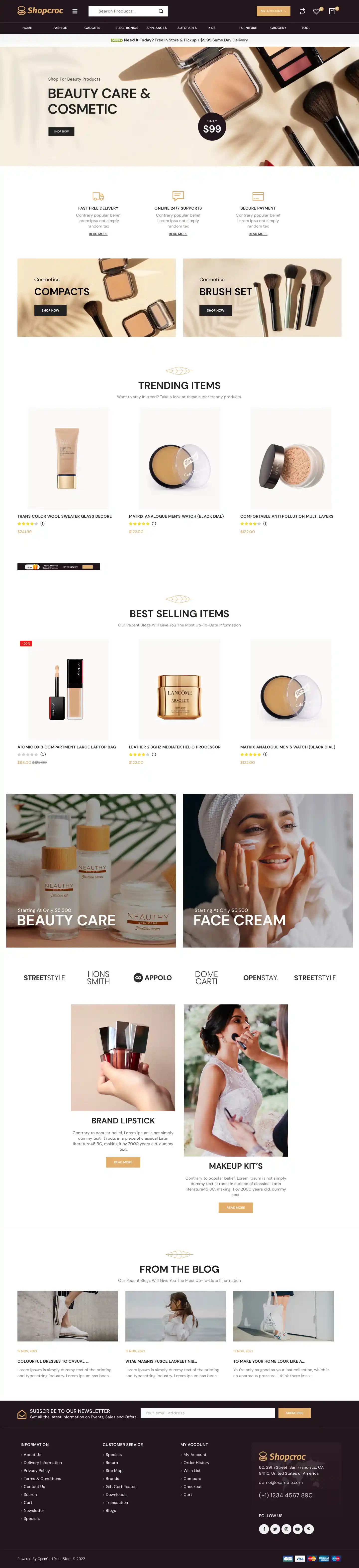 Thiết kế website Shopcroc chuyên nghiệp cho mỹ phẩm