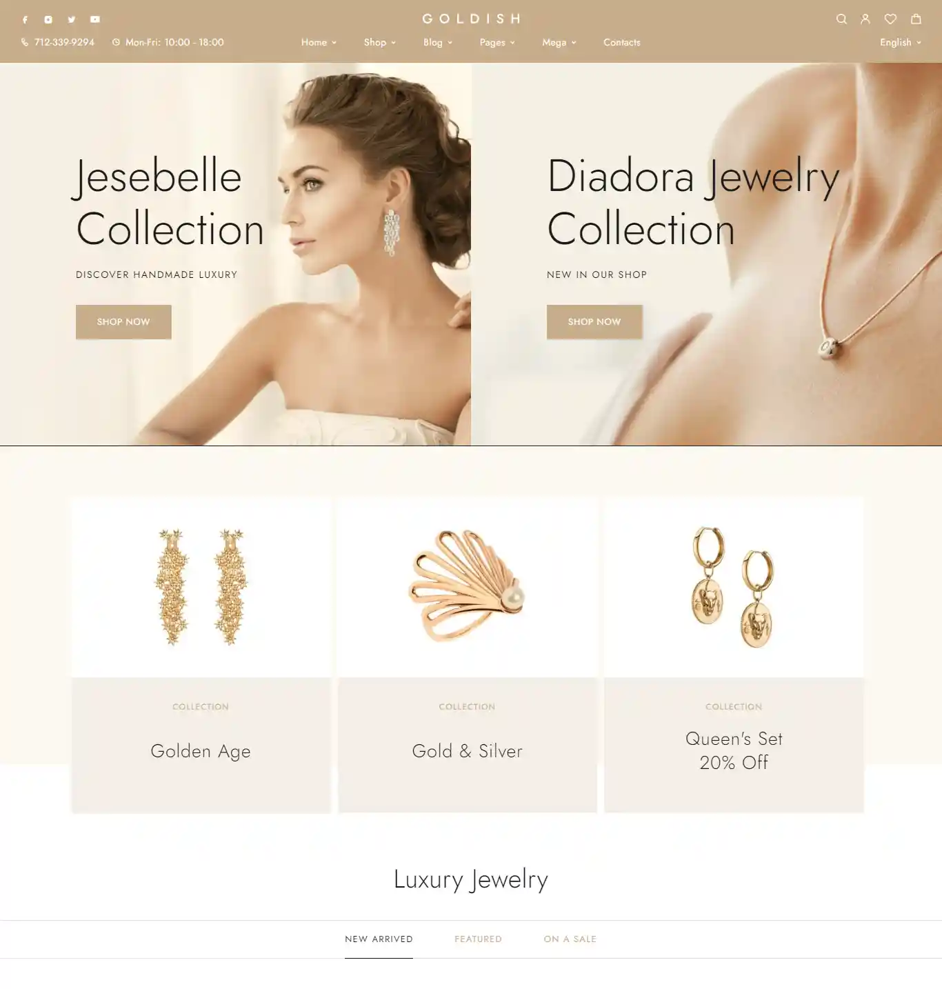 Thiết kế website trang sức sang trọng Goldish chuẩn SEO