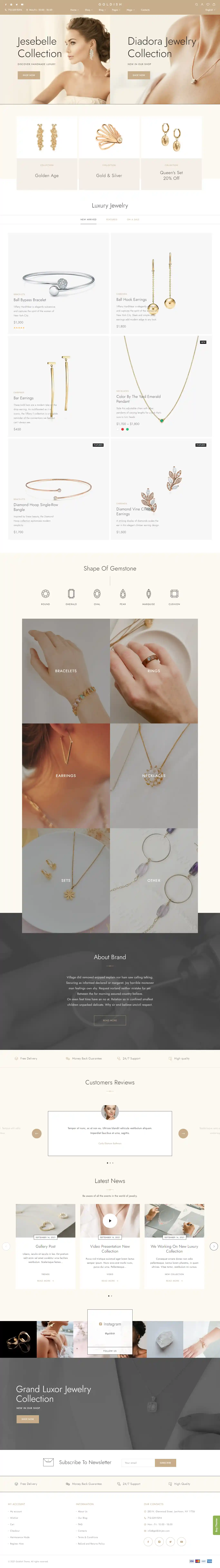 Thiết kế website trang sức sang trọng Goldish chuẩn SEO