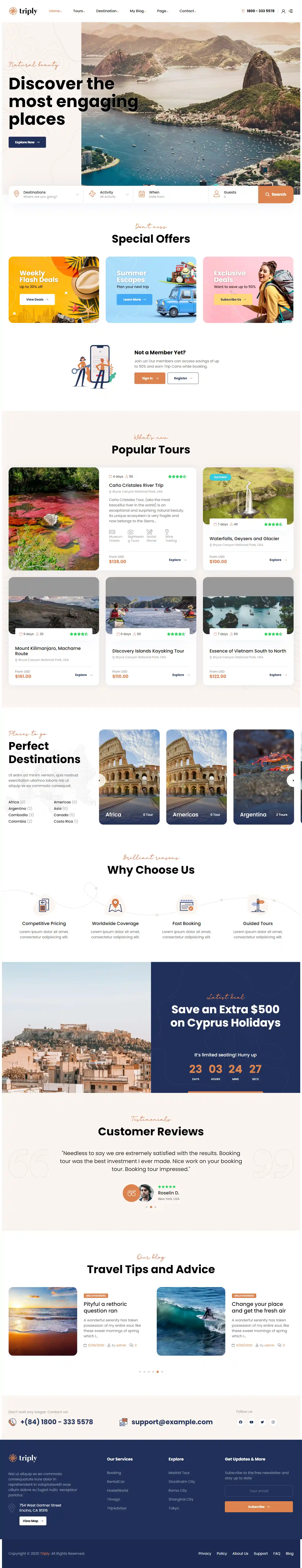 Triply - Giao Diện Web Du Lịch & Đặt Tour Đẹp Chuẩn SEO