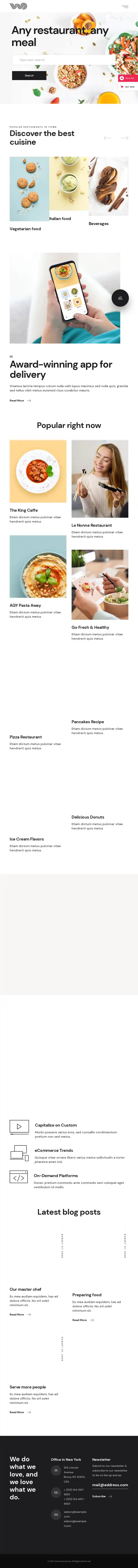 WebOn – Giao diện website gọi đồ ăn hiện đại