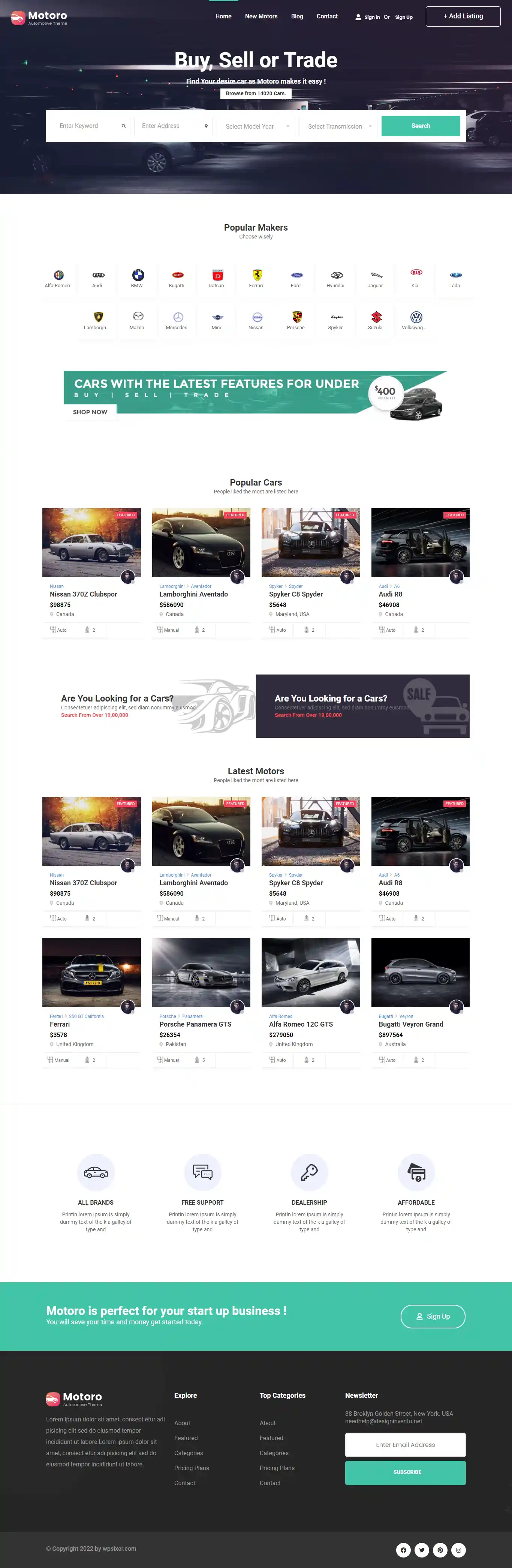 Motoro: Mẫu Website Bán Xe Hơi Chuyên Nghiệp & Chuẩn SEO