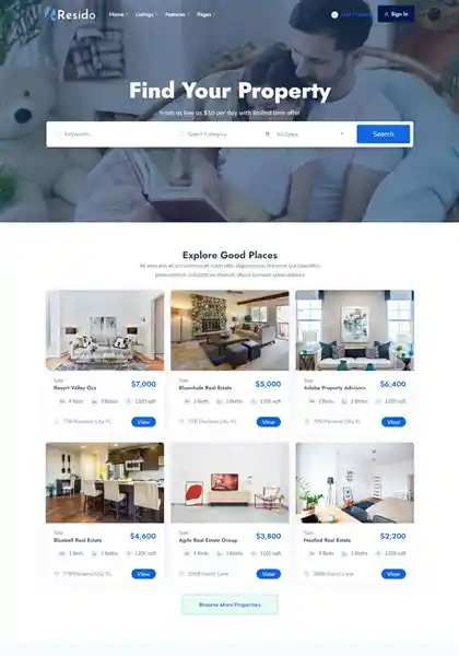 Resido: Mẫu Website Bất Động Sản Chuyên Nghiệp & Chuẩn SEO hình đại diện