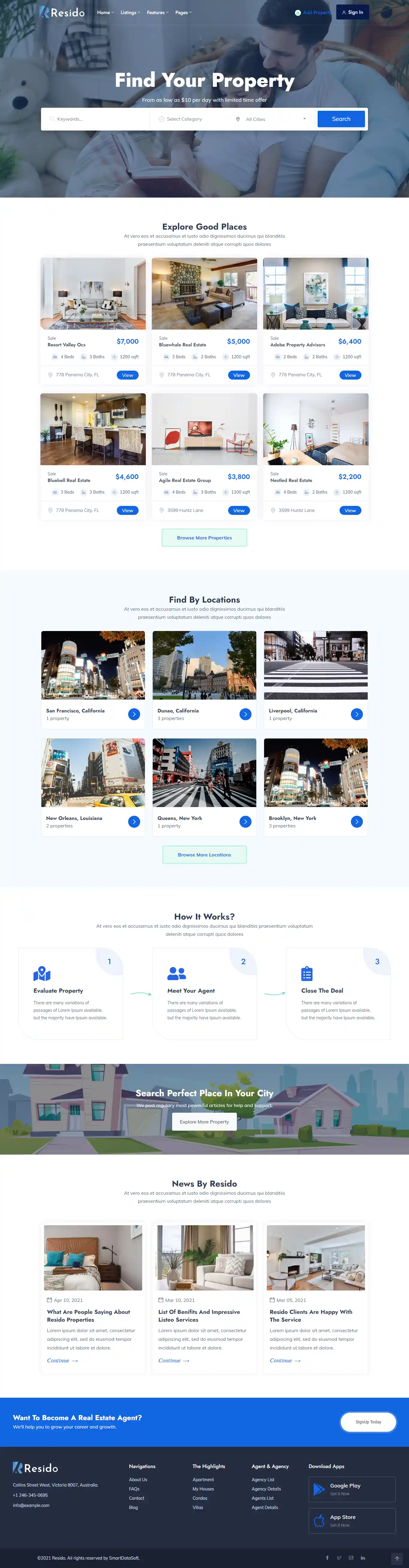 Resido: Mẫu Website Bất Động Sản Chuyên Nghiệp & Chuẩn SEO