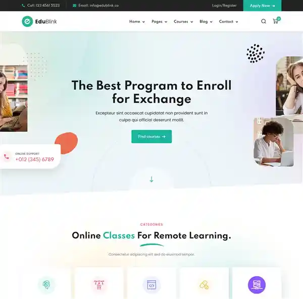 Website giáo dục chuyên nghiệp – Edublink Online Academy hình nền