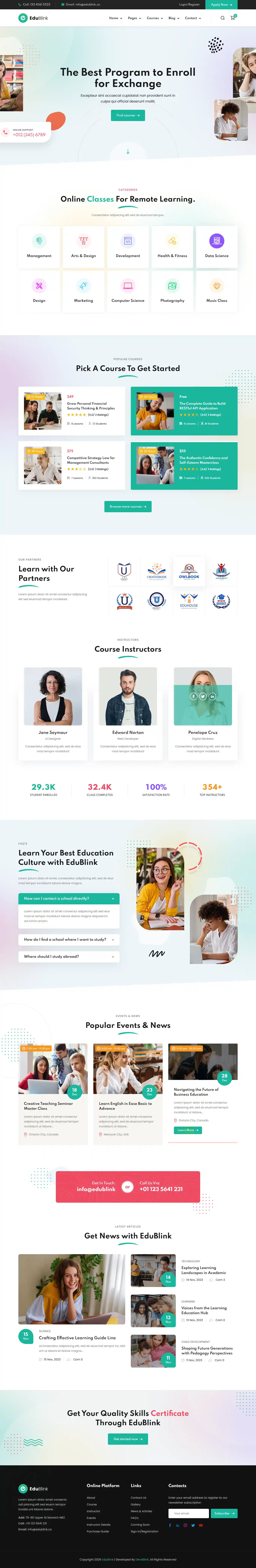 Website giáo dục chuyên nghiệp – Edublink Online Academy