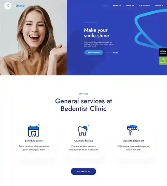 Bedentist: Mẫu Website Nha Khoa Chuyên Nghiệp & Chuẩn SEO đẹp