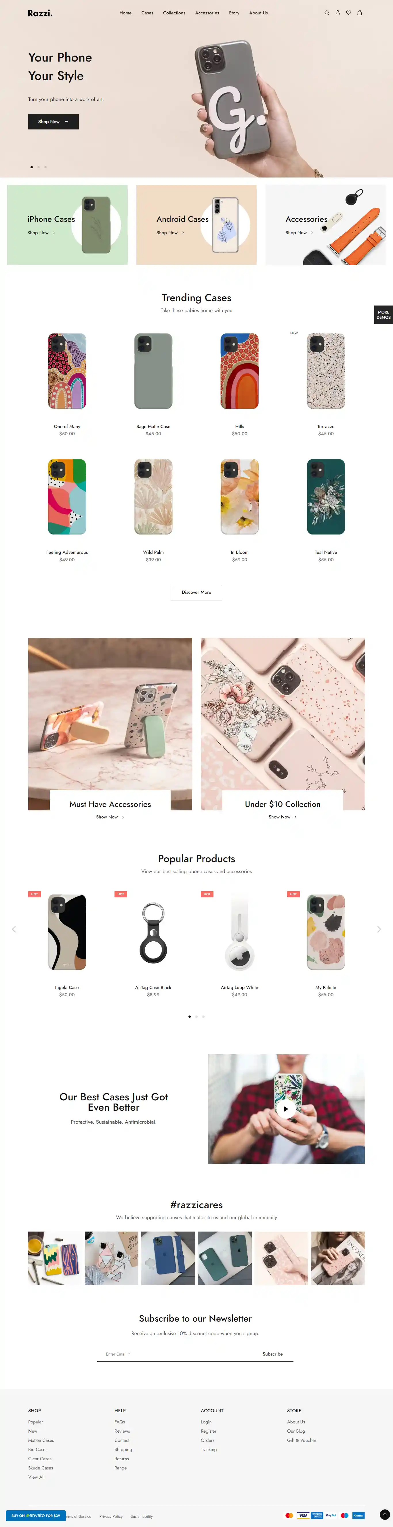 Mẫu Website Ốp Lưng & Phụ Kiện Điện Thoại Chuẩn SEO