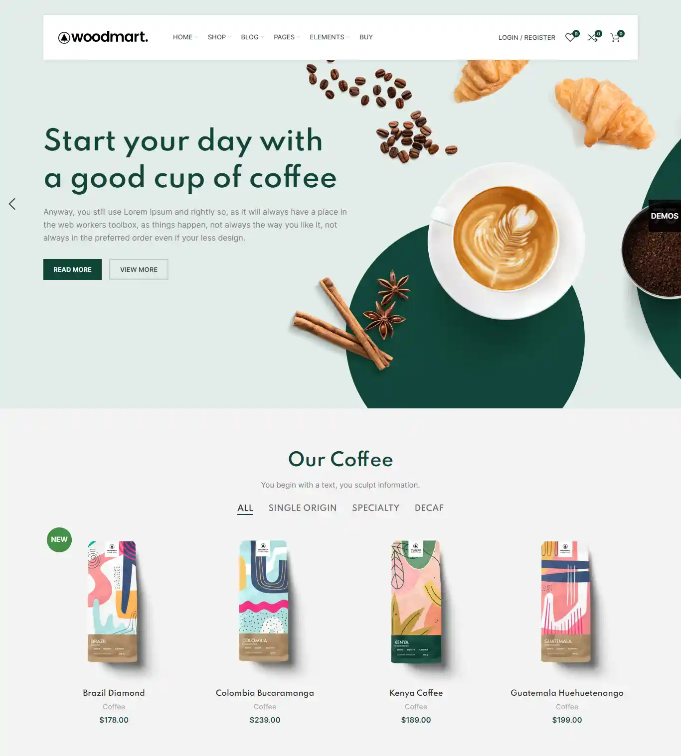 Woodmart – Giao diện website bán cà phê hiện đại hình đại diện