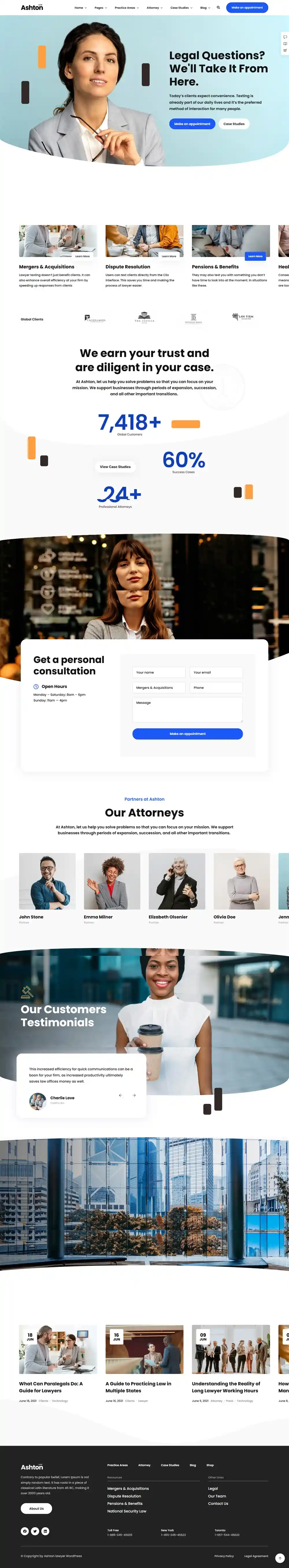 Ashton: Mẫu Website Luật Sư Chuyên Nghiệp Chuẩn SEO